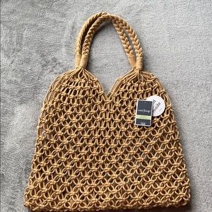 West loop woven beach bag new with tags beige